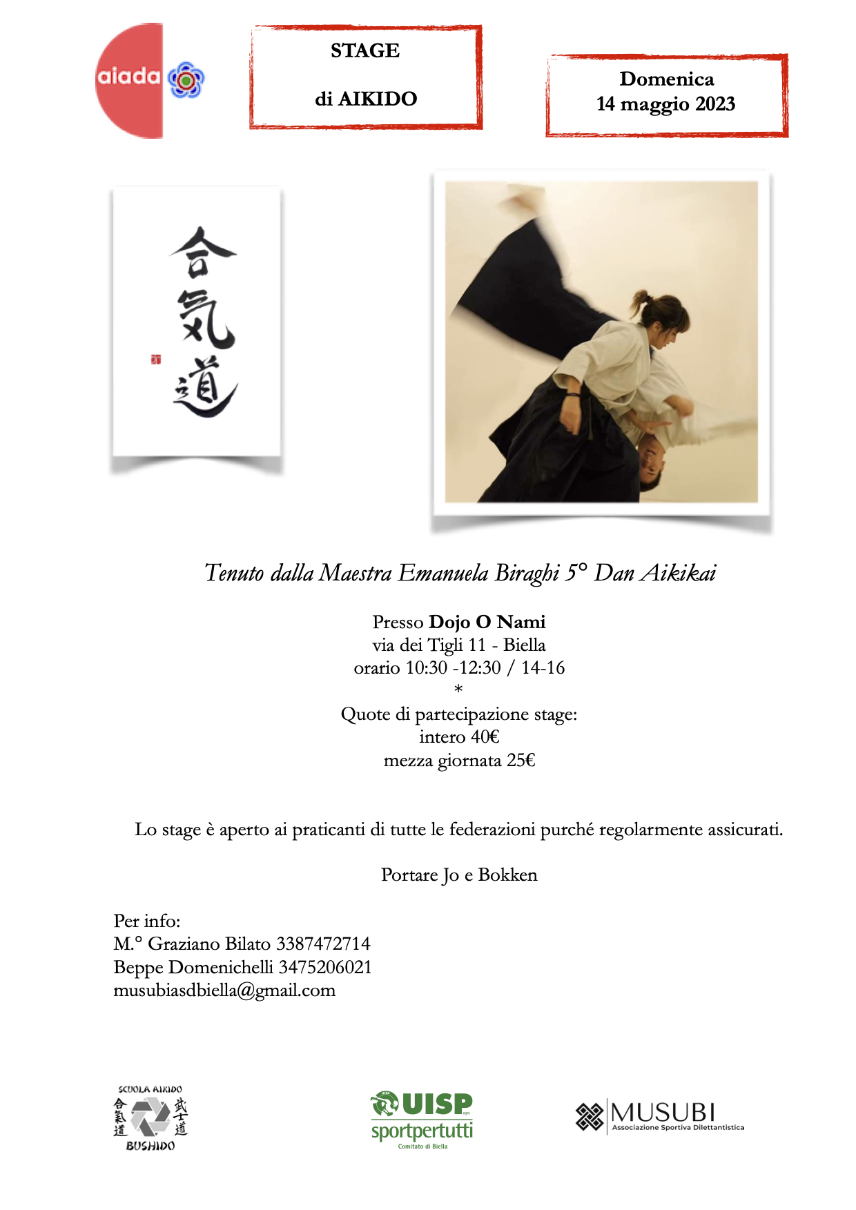 Stage aikido Emanuela Biraghi - 14 Maggio 2023 - Biella